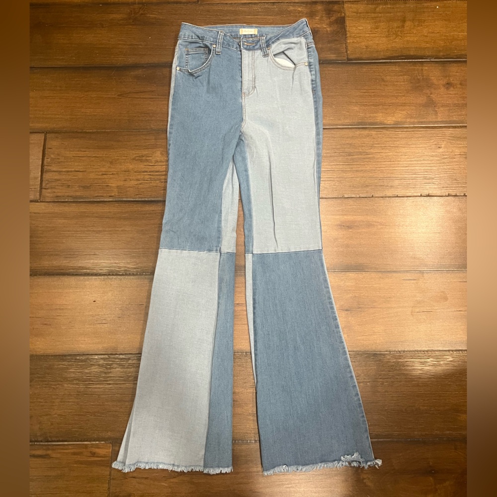 Altard State Color Block Flare High Rise Jeans